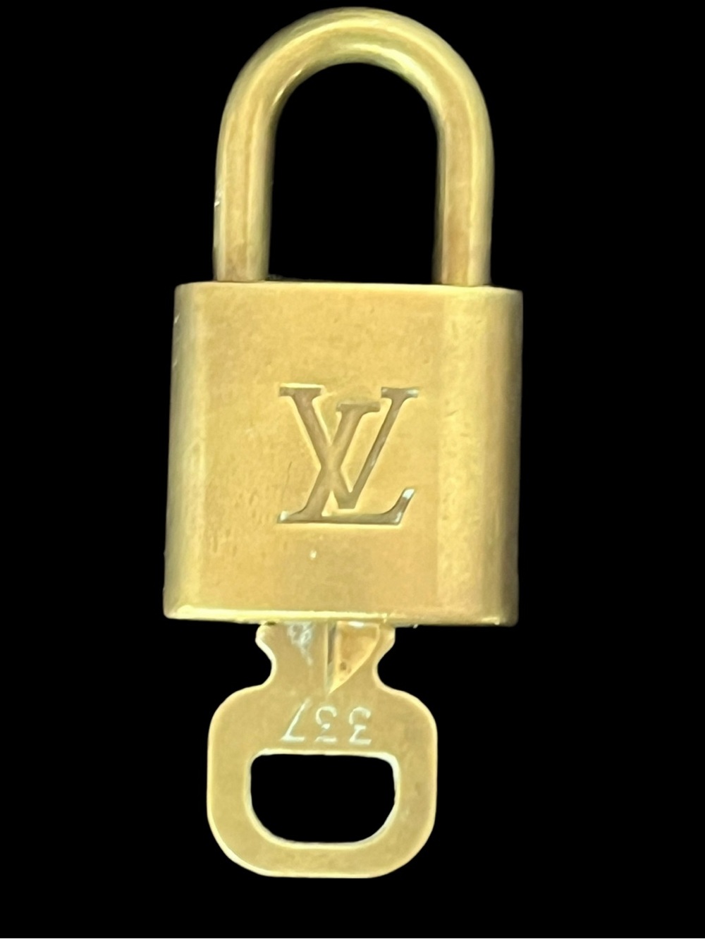 Louis Vuitton Gold Brass Padlock with Key 337